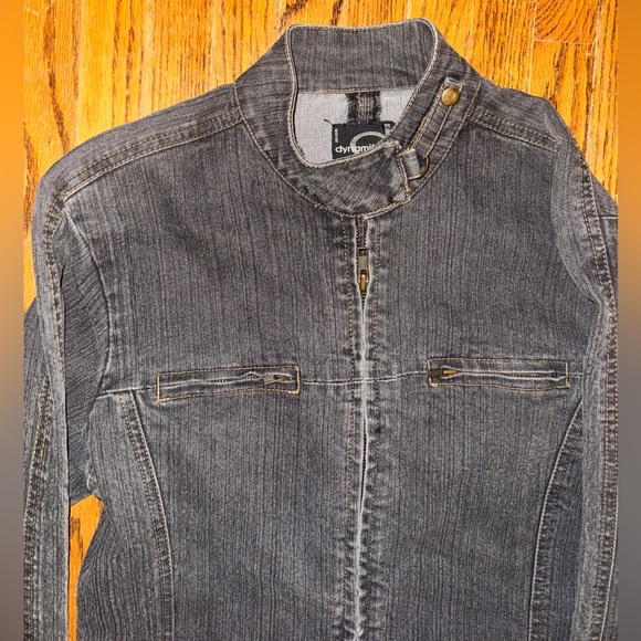 Y2K Dynamite Gray Moto Soft Denim Jacket - size M - Picture 2 of 9